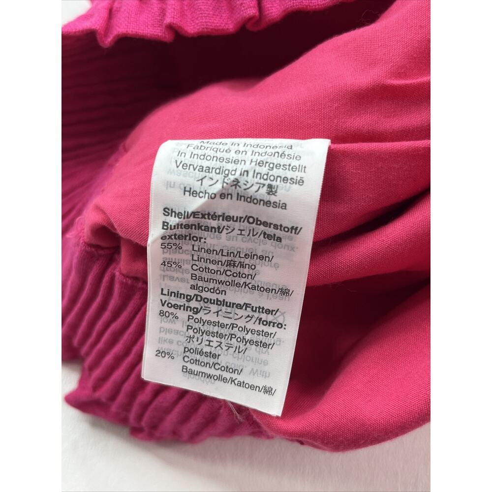 J. Crew Women's Size 0 Scalloped Linen Cotton Pink Elastic Waist Skirt NWT - Picture 10 of 12